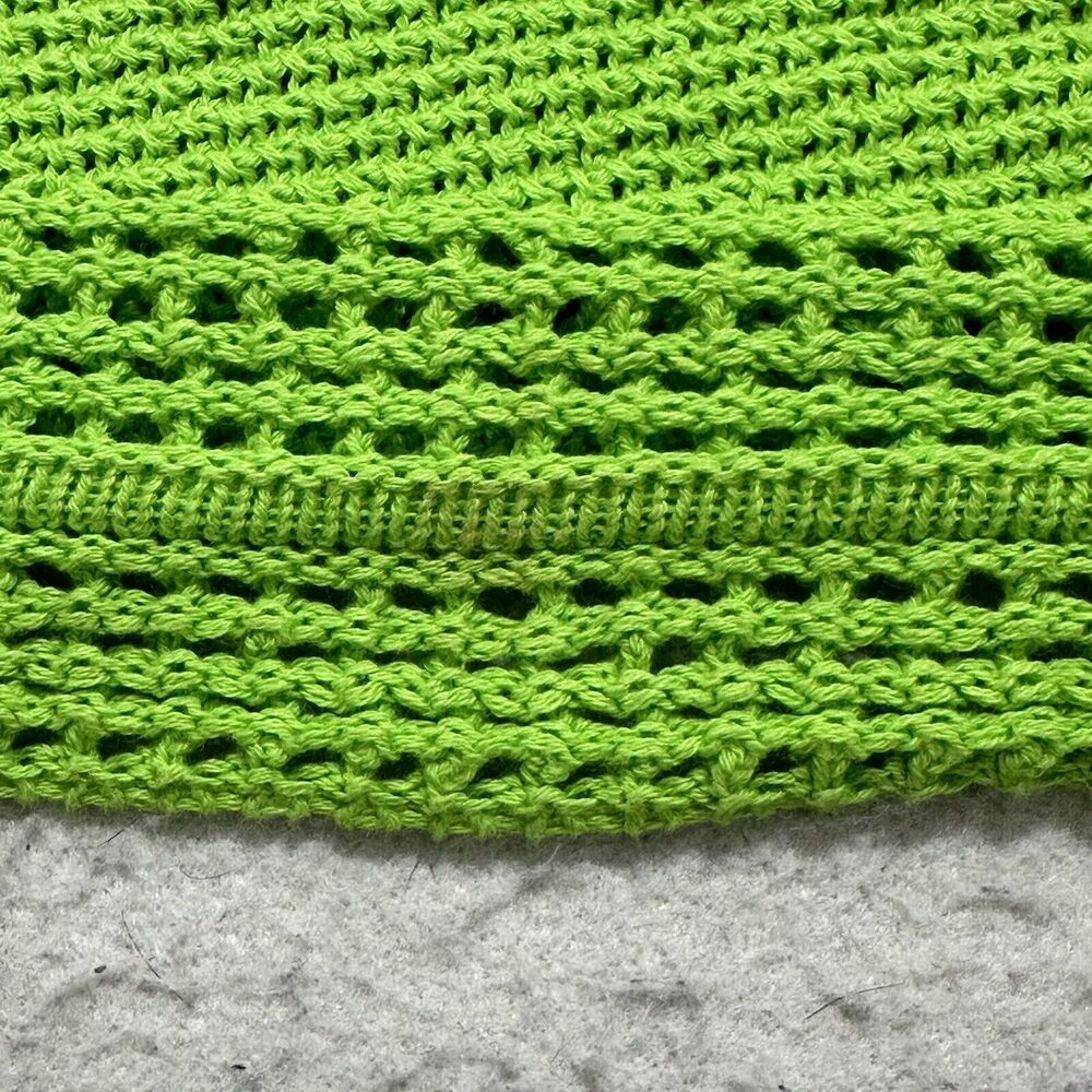 Forever 21 Women's Medium Sleeveless Cropped Tank Top Knit Lime Green Cotton - Picture 5 of 12